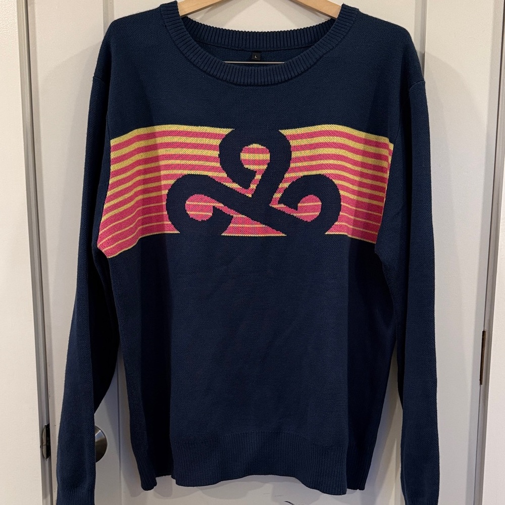 Cloud 9 Puma Navy and Pink Striped Sweater